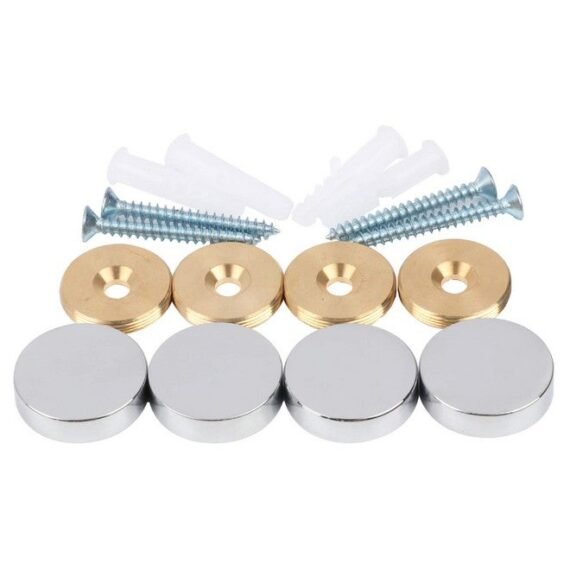 Mirror Screwsbrass Cap Decorative Mirror Nails1Polished Chrome4 Pack