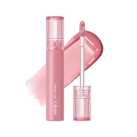 rom&nd GLASTING COLOR GLOSS 01 PEONY BALLET - K-Beauty Viral Plumping Lip Gloss | Mirror Shine, Hydrating, Non-Sticky, Long-Lasting "Bunny Tongue" Light Pink for Soft Girl Aesthetic