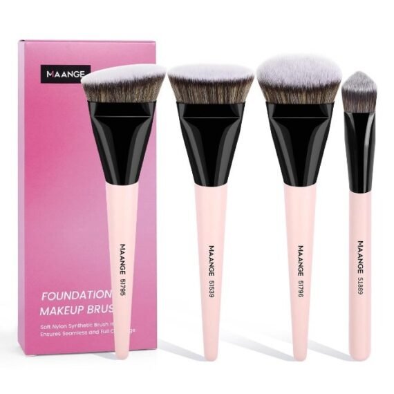 MAANGE Makeup Brushes 4 Pcs Makeup Brush Set for Foundation Contour Concealer Brush Face Makeup