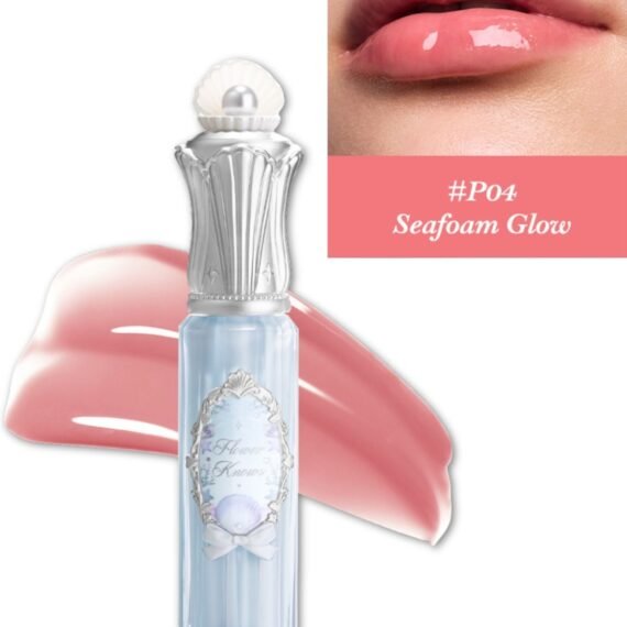 Shell's Jewel Nourishing Lip Glaze with Hydrating Essence and Glossy Shine  3-in-1 Lip Oil, Gloss & Treatment –  P04 Seafoam Glow