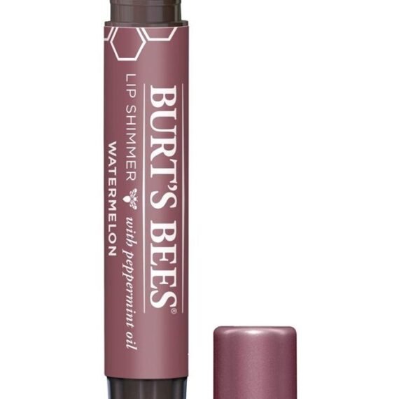 Lip Shimmer, Lip Gloss With Responsibly Sourced Beeswax, Watermelon, Natural Origin Lip Care, 1 Tube, 0.09 oz.