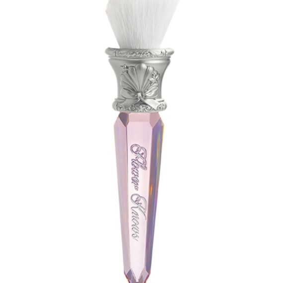 Shell's Jewel Angled Blush Brush - Crystal Handle with Silver Seashell Detail (Crystal Pink)