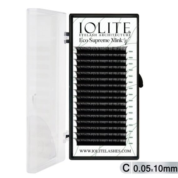 Iolite Eco Supreme Mink W Lashes C Curl – 0.5T Mix & 6mm–15mm | Pre-Fanned Volume Lash Extension Trays for Professional Lash Artists ISMWC5T - 10MM