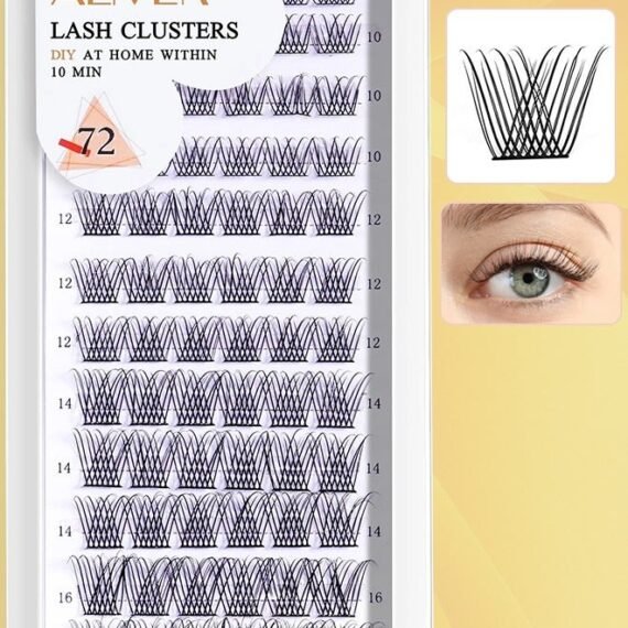 72 Pcs Lash Clusters Eyelash Extensions Wispy False Eyelashes Lash Clusters DIY Eyelash Extensions Individual False Eyelashes for Women 02