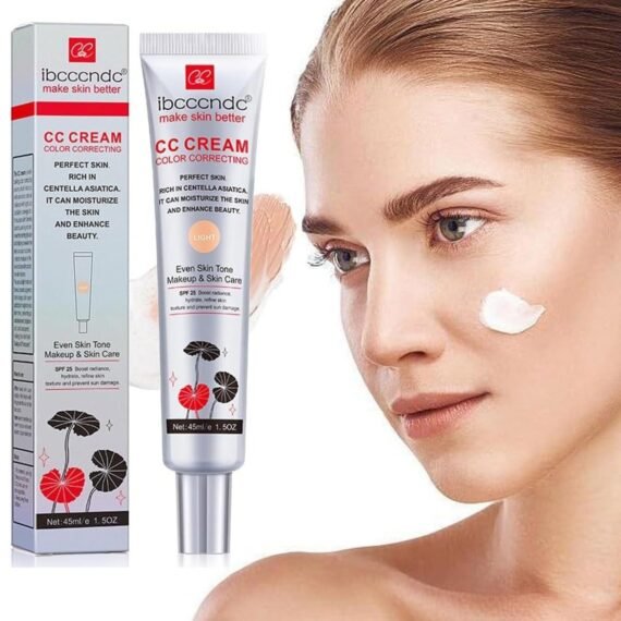 Color Correcting CC Cream With SPF 25, Coverage Lightweight Foundation, Hydrating Serum, Multi-Purpose Tone Adjusting Concealer, Even Skin Makeup and Care
