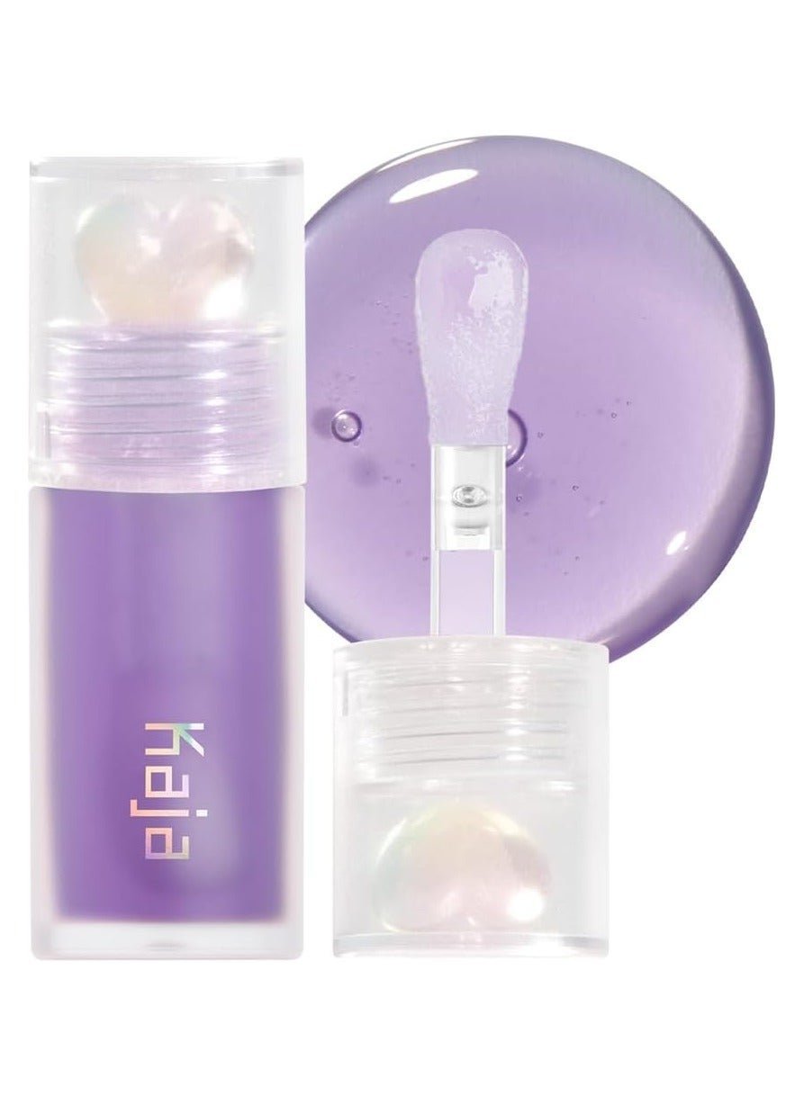 Juicy Glass Lip Oil - Grape Glowtini - Clear Tint Gloss Plumper - Hydrating Lightweight Shine with Vitamin Tree Fruit Oil, Vegan Cruelty-Free 4ml
