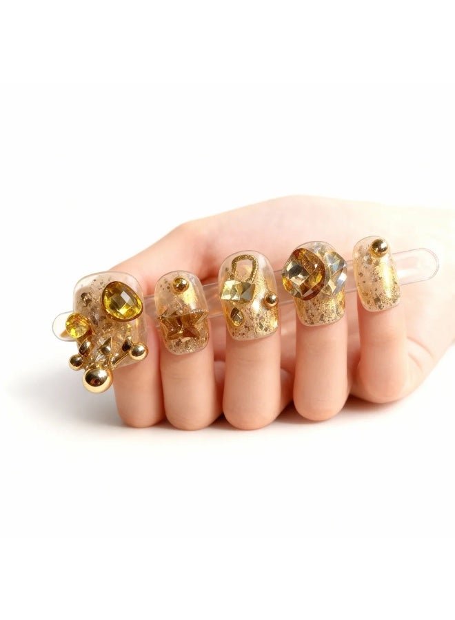 Luxury Crystal Press-On Nails Set (10pcs) – Press-on nails enhance beauty with natural curve and mirror gloss. Crystal nails create a refined, elegant appearance suitable for any occasion. Fake nails ensure soft flexibility and secure fit for comfortable wear. Reusable nails offer sustainable quality that maintains shine and color. Nail art celebrates individuality with modern simplicity and timeless charm. Manicure set highlights precision shaping and balanced thickness for authentic salon results. Wedding nails complete sophisticated styles with lasting comfort. Press-on nails redefine elegance through effortless application and natural perfection. Reusable nails express confidence, elegance, and harmony for every woman who values style and comfort.