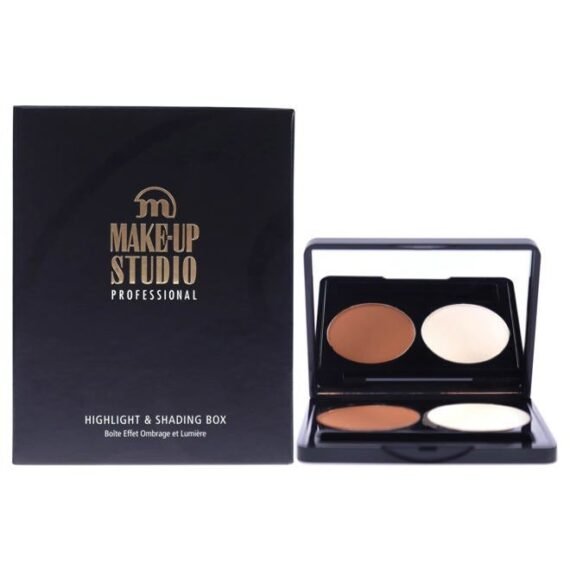 Make-Up Studio Professional Amsterdam Make-Up Face Shading & Highlight Box - Transparent Coverage With Matte Finish - Neutral Brown-White - 2X0.11 Oz, (PH10946)