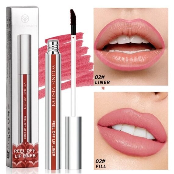 Peel Off Lip Liner, Tattoo Peel Off Lipliner, Matte Finish, Waterproof, Nude Matte Lip Contour for Women Makeup, Precise Lip Definition #02