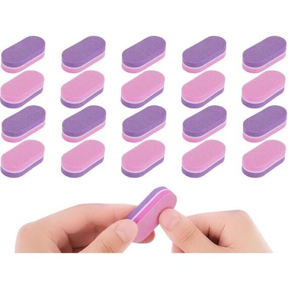 20Pcs Mini Nail Buffers 100/180 Grit Sponge Nail Files Double Sided Nail buffers Bulk Buffing Blocks Professional Manicure Set for Acrylic Nails Natural Nails Buff Manicure Tools
