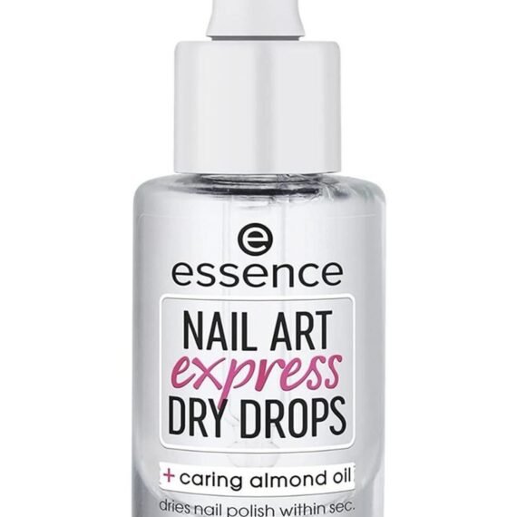 Nail Art Express Dry Drops | Quick Dry Nail Polish Dryer | Dries in 60 Seconds | Enriched with Vitamin E & Almond Oil | Nourishing & Vegan Formula | Transparent Finish | 8 ml Bottle Clear