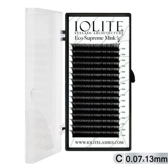 Iolite Eco Supreme Mink W Lashes C Curl – 0.7T Mix & 6mm–15mm | Pre-Fanned Volume Lash Extension Trays for Professional Lash Artists ISMWC7T - 13MM