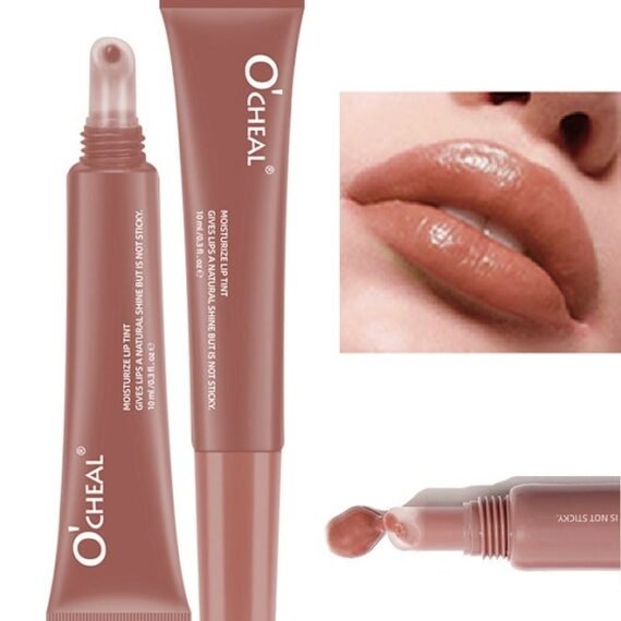 Moisturize Lip Tint - Nude Lip Gloss Hydrating Smooth Gloss Tinted Lip Balm Transparent Lip Care Reduce Drying Moisturize Long Lasting Nourishing Non Sticky Fresh Texture & Dry Lips Care Plumper #02