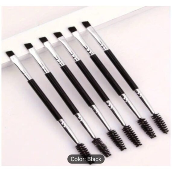 6 Pcs Large Version Eye Shadow Eyelash Brush Plastic Handle Double Head Eyelash Brush Spiral Eyebrow, Eyeliner Brush