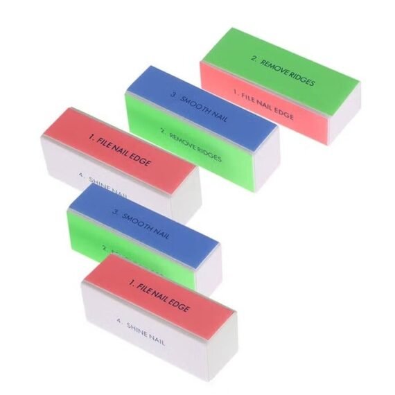 5-Piece Nail Buffer Block Pink/Blue/Green