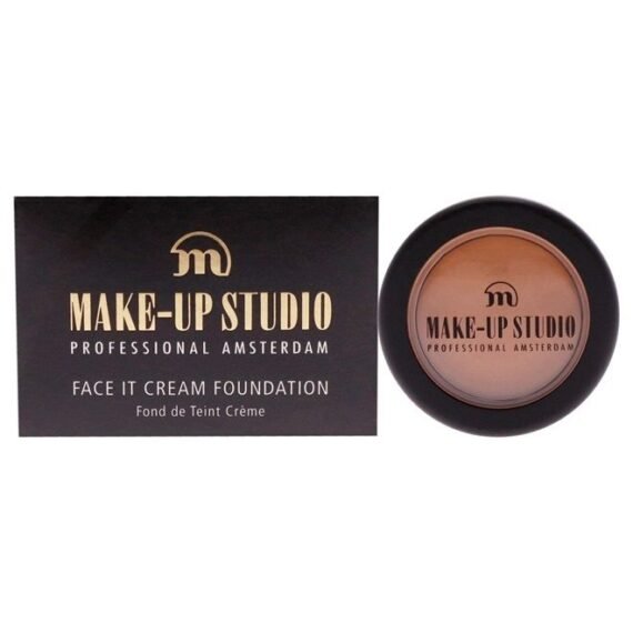 Make-up Studio Amsterdam Face It Cream Foundation - Highly Pigmented For a Natural Look and Full Coverage - Ideal for Contouring and Camouflage - Easily Covers All Unevenness - Fudge - 0.68 oz