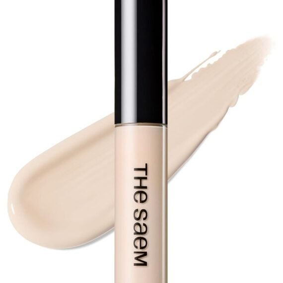 THESAEM Cover Perfection Tip Concealer 0.2 fl.oz. - 0.5 Ice Beige Neutral Beige for Light Skin Tones 13-19 - High Coverage Long Lasting Concealer - Korean Makeup for Dark Circles & Blemishes