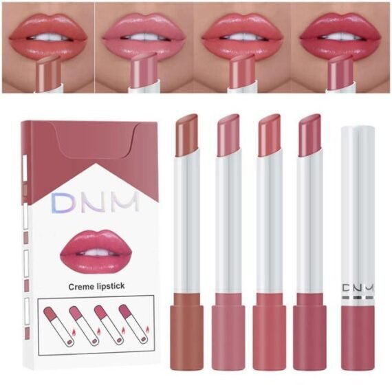 4Pcs Nude Pink Mauve Rose Red Glossy Matte Lipstick Lip Gloss Sets Kit for Women Girls Teens Lip Color Changing Lip Balm All Day Lipstick Waterproof Long Lasting 24 Matte Lipstick Samples Case