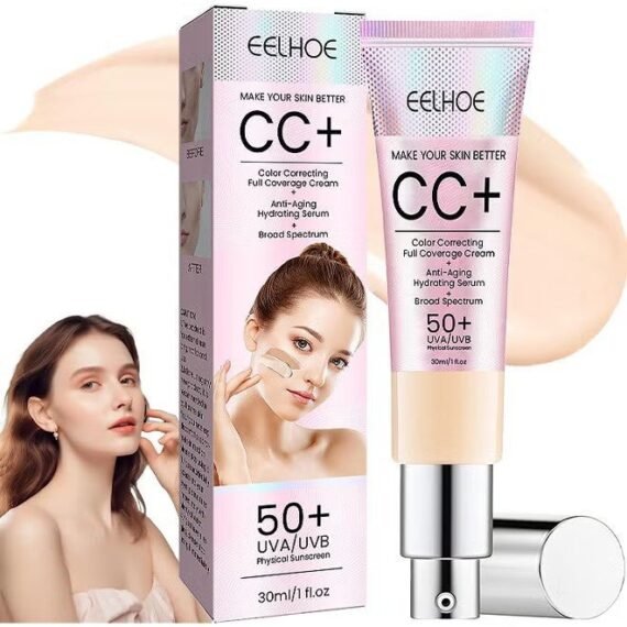 CC Color Correcting Full Coverage Cream SPF 50+, CC Cream Foundation, Lightweight Full Coverage Hydrating Serum, Control Oil And Moisturize Waterproof Long Lasting Matte Color Correcting Cream (LIGHT)