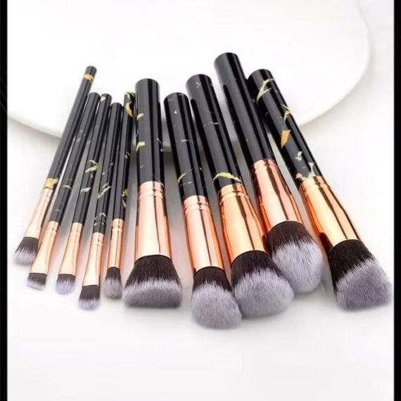 10 Piece Women Marble Pattern Makeup Brush Set 5 Large and 5 Small Brush Set Foundation Eye Shadow Beauty Tools