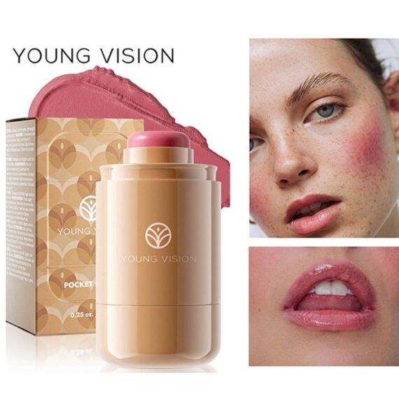 Pocket Blush Long Lasting Smooth Lipstick Blush Stick, Matte Highly Chroma Blusher Paste, Waterproof Blusher Cream #01