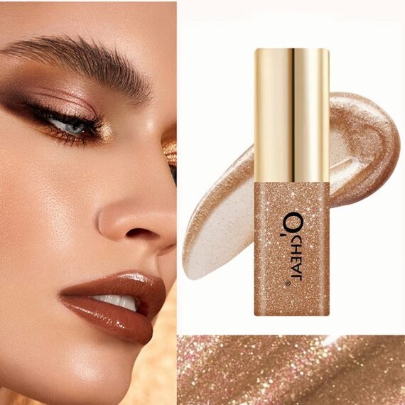 Liquid Glitter Eyeshadow, Glitter And Glow Liquid Eye Shadow, Highly Pigmented, Glittery Finish, Long-Wearing, Transfer Proof - 04 Bronze -3.5g