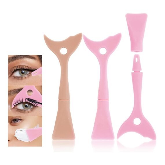 2Pcs Mascara Shield Applicator Mascara Guard Silicone  Eye Lash Eyeshadow Eyeliner Auxiliary Tool with Face Mud Mask Brush Applicator Reusable Detachable Multi-Purpose Lazy Quick Eye Makeup Tool