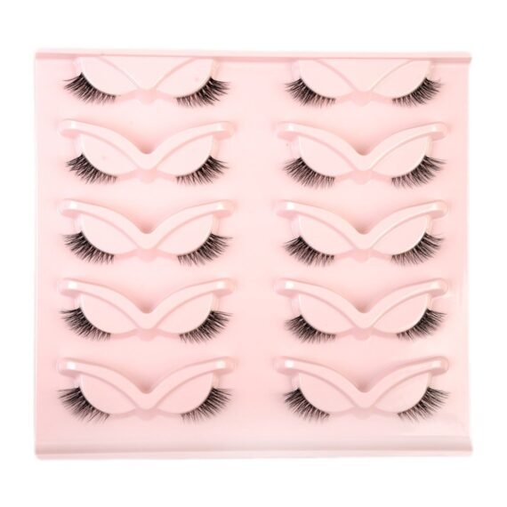 False Eyelashes Natural Half Lashes Short Wispy Clear Band Lashes Pack 10 Pairs Multipack