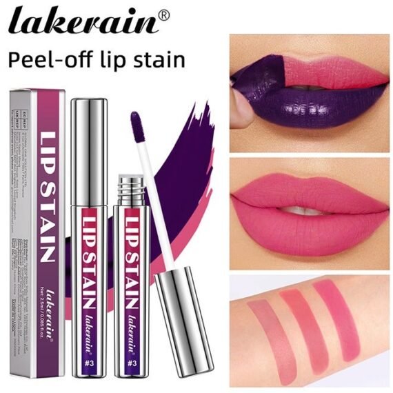 Lip Stain - Peel Off Lip Stain Lipstick Peel Off Lip Color Stain Long Lasting Lip Stain Peel Off Infused Sweat Proof Waterproof Long Lasting Highly Pigmented Matte Lipstick Hot Pink #03