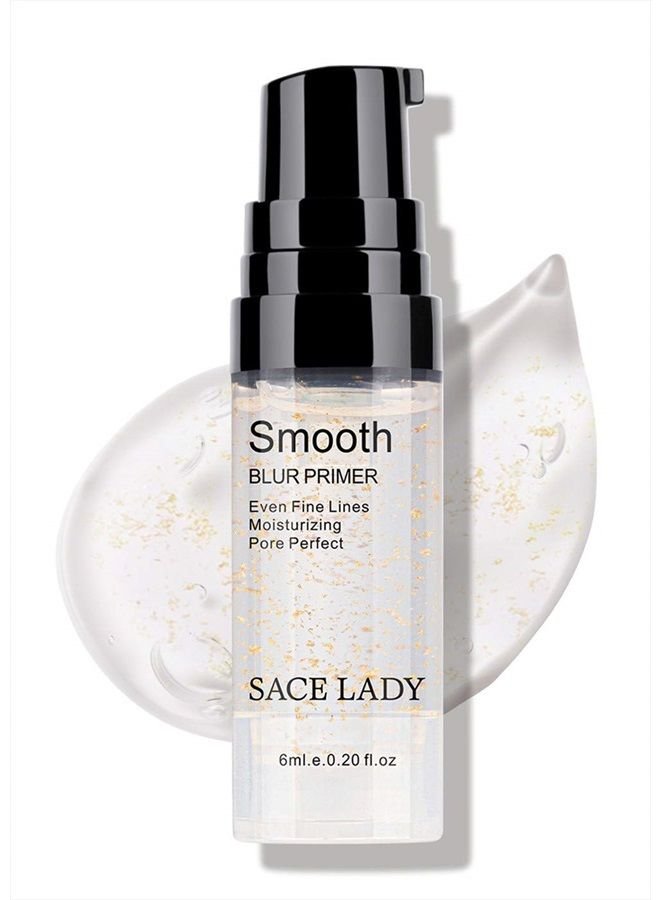 Face Makeup Primer, Big Pores Minimizer Perfect Cover, No Pore Eraser Filler, Smooth Fine Lines Wrikles, Gold Foil Infused Base Blur Primer, Long Lasting Women Makeup 0.2Fl Oz