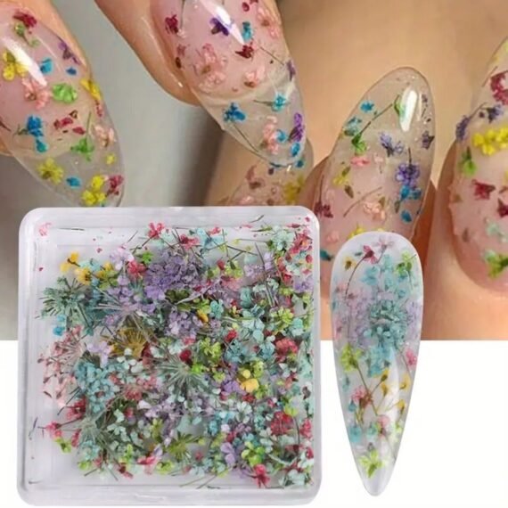 Mixed Dried Flower Nail Charms  Vibrant Spring Summer Decorations for DIY Crafts Nail Art and Manicure Perfect for Creative Projects and Beauty Enthusiasts