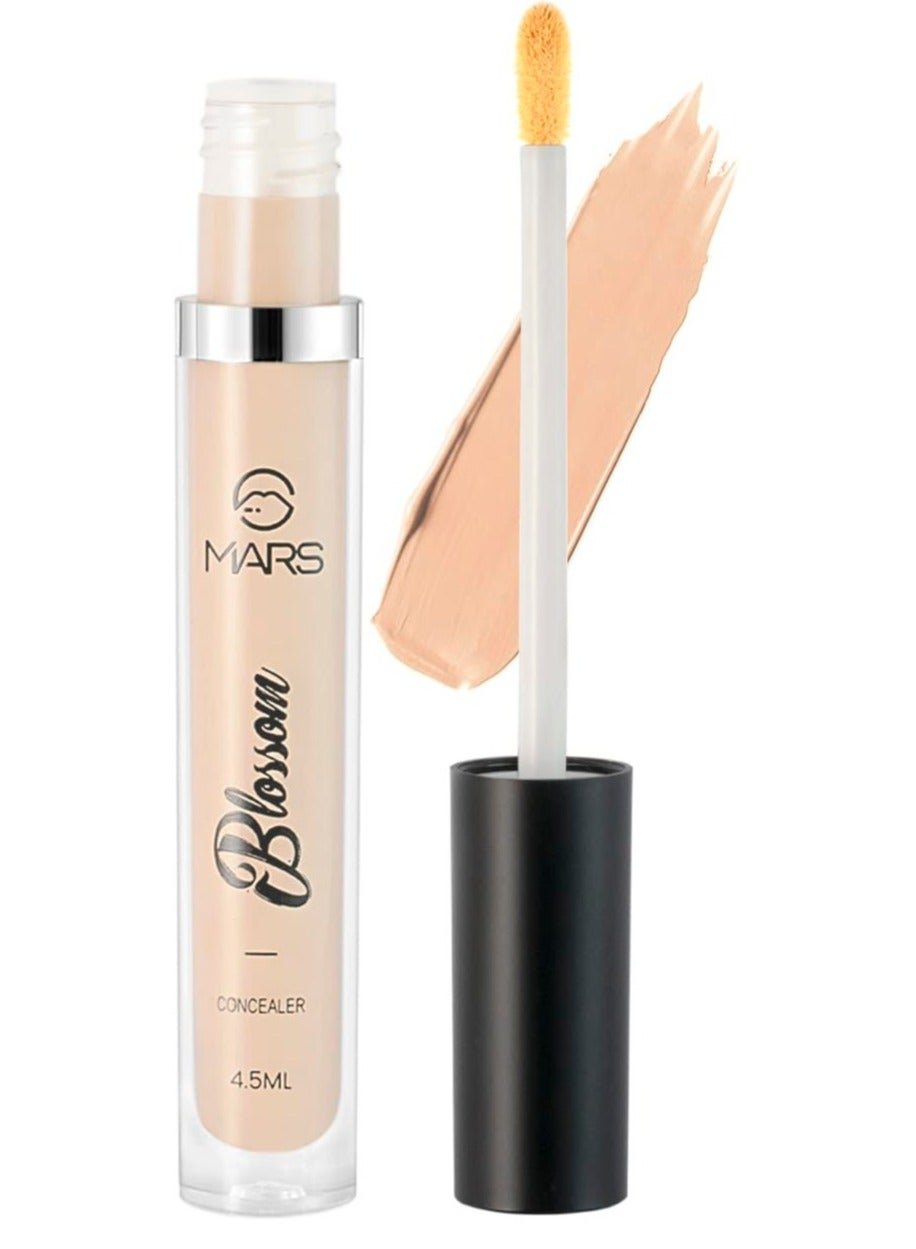 MARS Blossom liquid Concealer Lightweight With Full Coverage Highly Blendable Concealer for Face Makeup Crease Resistant Formula 4.5 ml Bronze Tan