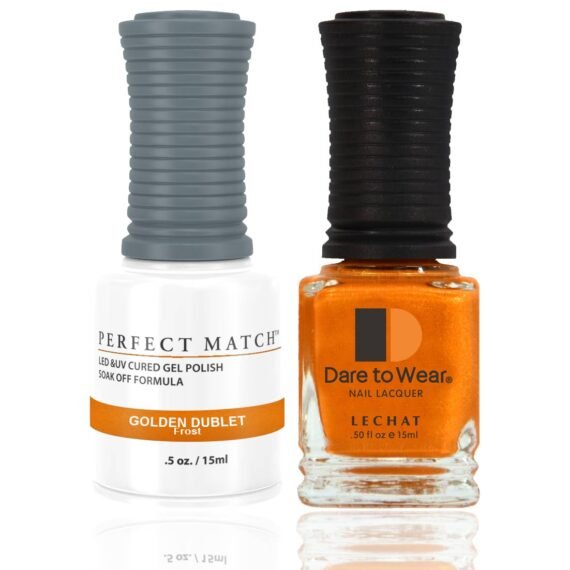 Perfect Match Gel Nail Polish 15ml Soak Off Long Lasting High Shine UV LED Gel Non Toxic Easy Application Wide Color Range for Manicure and Pedicure Golden Doublet PMS22