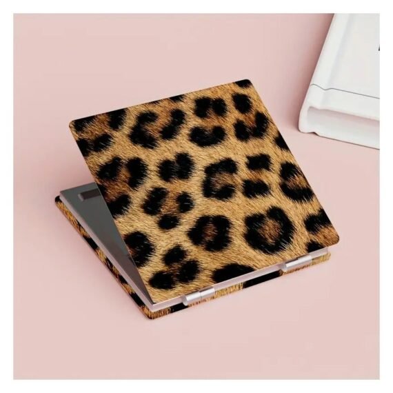 Leopard Print Compact Folding Mirror - Double-Sided, Portable Makeup Mirror for Purses & Travel, No Battery Needed
