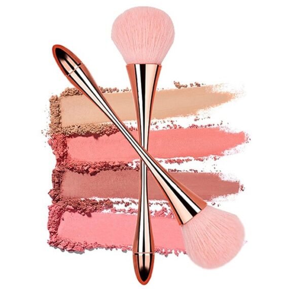 2 Pcs Large Mineral Powder Brush, Soft and Fluffy Foundation Brushes, Face Contour Brushes, Professional Brushes & Daily Makeup Blush Brushes, Rose Gold