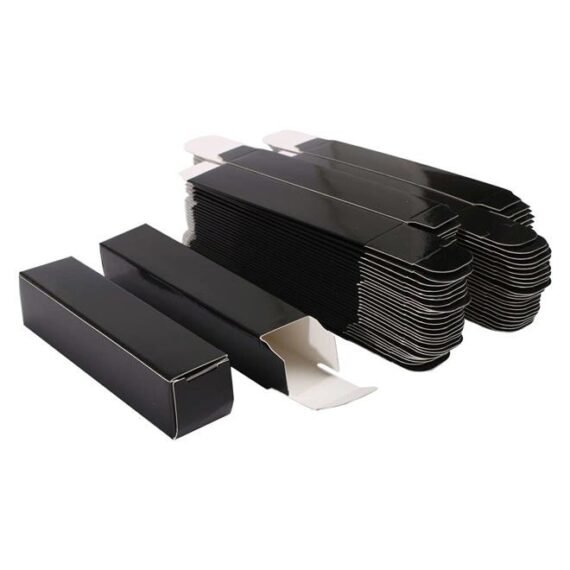50 PCS Empty Black Lip Gloss Boxes W23 xW23 xH103mm / 0.9 * 0.9 * 4.05 inch, Cosmetic Perfume/Mascara Box Packaging for Small Business Wholesale, small Kraft Paper Box Luxury Holder Wrapping