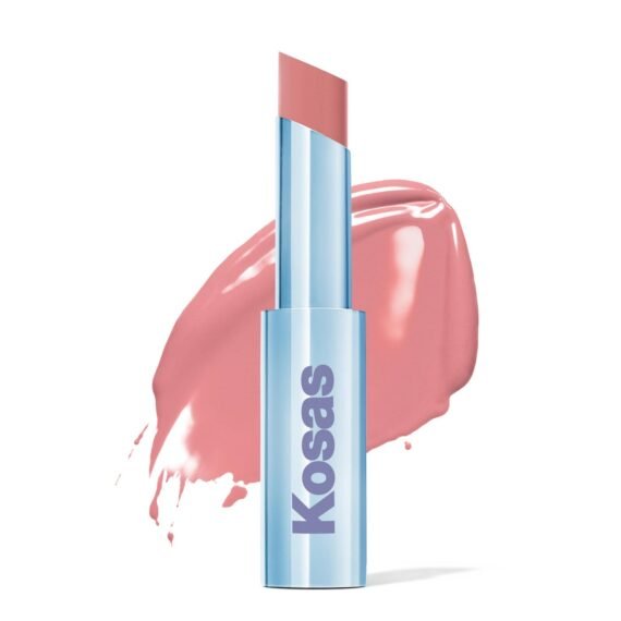 Kosas Wet Stick Moisturizing Shiny Sheer Lipstick with Ceramides, Hyaluronic acid, Peptides and Mango Butter - Soothes, Softens, and Moisturizes Lips â€“ Malibu
