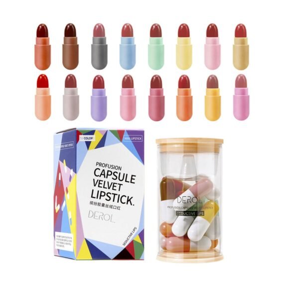 Lipstick Set,16PCS Matte Lipstick 16 Colors,Mini lipstick,Velvety Waterproof Long Lasting Capsule lipstick,Matte Lipstick Set for Women