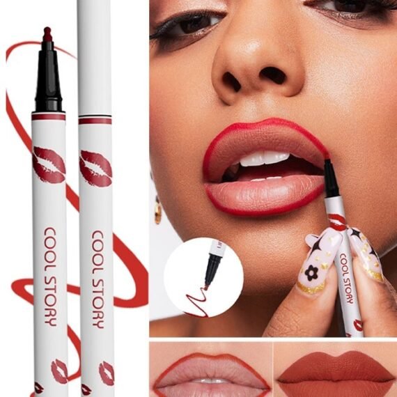 Liquid Lip Liner, Cool Story Lip Liner Liquid, Benighty Liquid Lip Liner, 2-in-1 Waterproof Long-Lasting Matte Liquid Lipstick for Women -#04