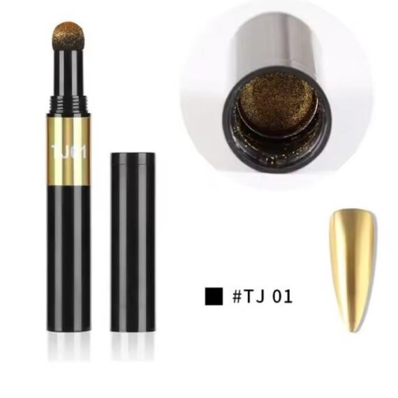 Nail Art Glitter Mirror Powder Air Cushion Magic Pen Effect Chrome Pigment For Decorations UV Gel Polish Dust Nail Decor