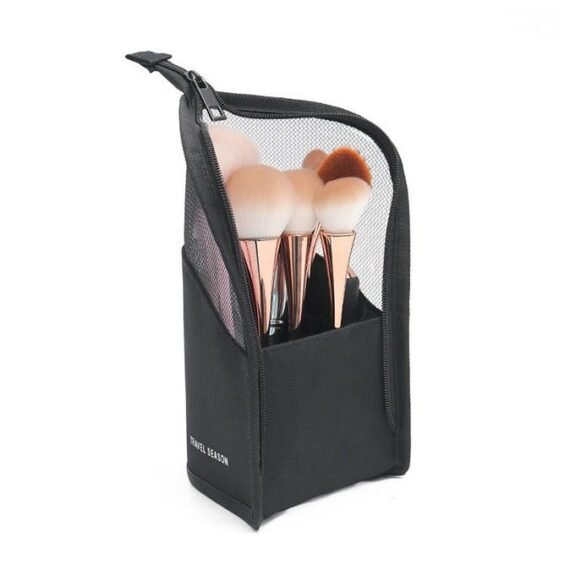 Stand-Up Makeup Brush Storage Organizer Bag, Waterproof Dust Free Travel Makeup Brush Holder
