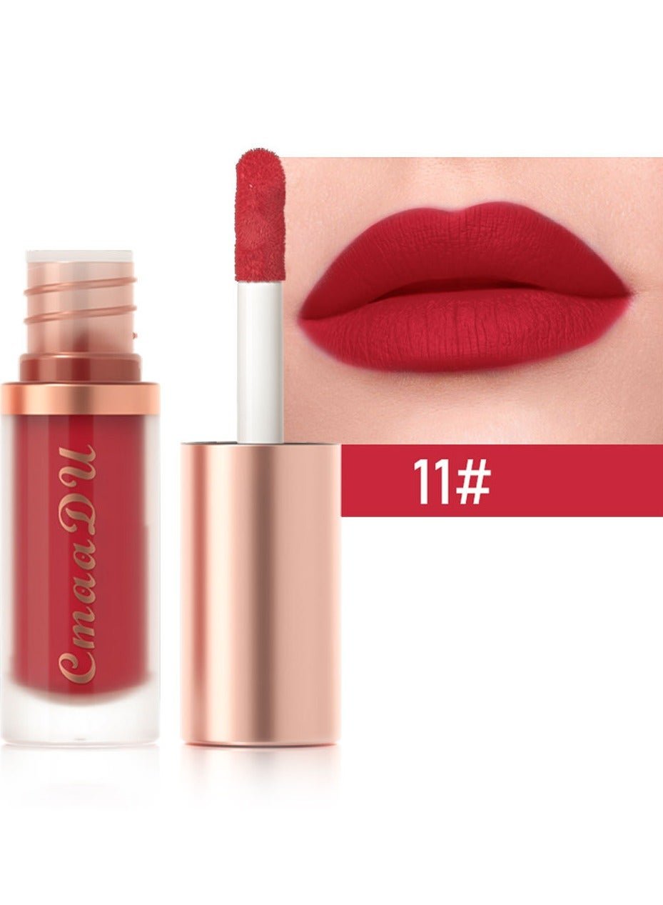 2 PCS Waterproof Matte Lip Glaze and Velvet Lipstick - Long-Lasting, Smooth, and Glossy Finish Valentine's Day Gifts COLOR 11
