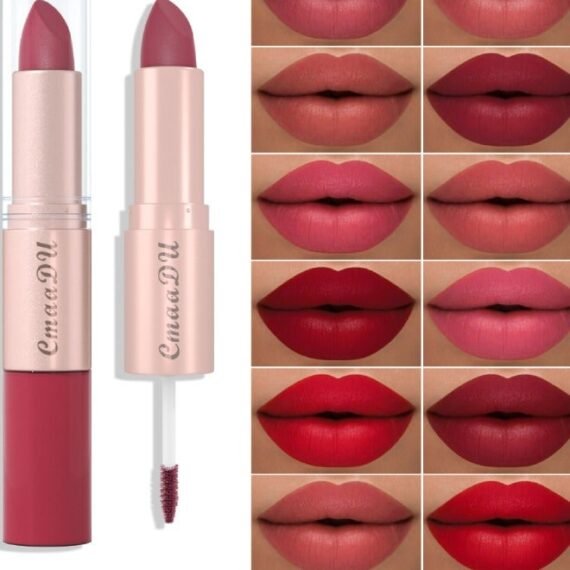 2-in-1 lip balm Lipstick and lip lacquer Creamy matte finish Vivid long-lasting color Vegan formula Soft matte lipstick Color: Light pink