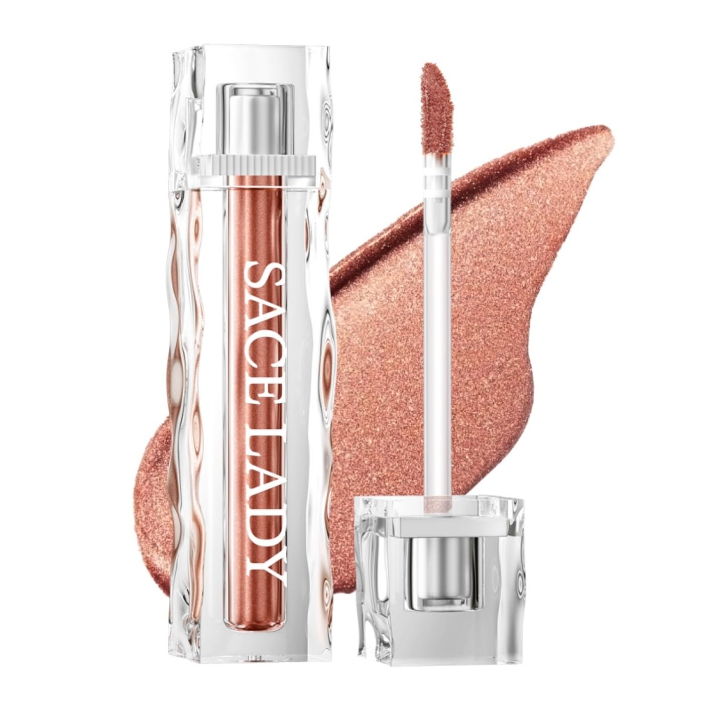 SACE LADY Liquid Eyeshadow, Lasting Pigmented Waterproof Eye Glitter Makeup Cream, Metallic Smooth Eye Shadow Eyeliner Cosmetics, 0.12Fl Oz (#03)