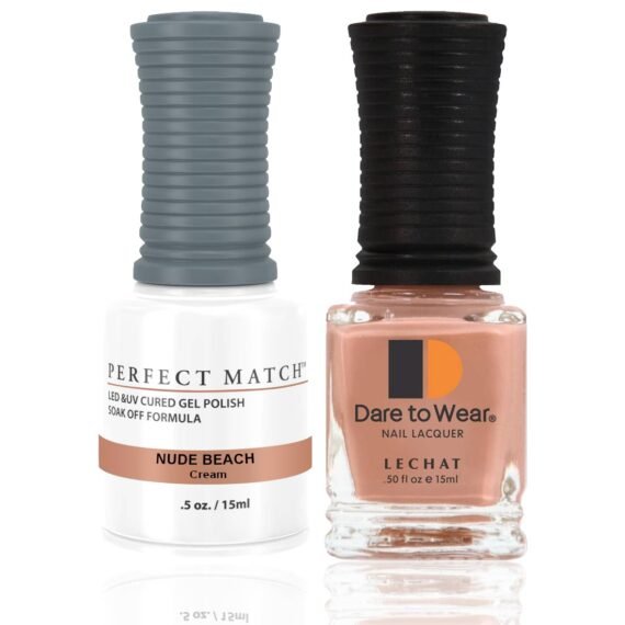 Perfect Match Gel Nail Polish 15ml Soak Off Long Lasting High Shine UV LED Gel Non Toxic Easy Application Wide Color Range for Manicure and Pedicure  Nude Beach PMS177