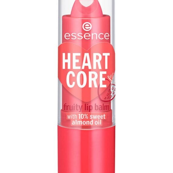 Heart Core Lip Balm | 02 Sweet Strawberry | Nourishing Fruity Lip Balm with 10% Sweet Almond Oil | Smooth Texture | Natural Sheer Shine | Vegan & Paraben-Free | 3g Sweet Strawberry