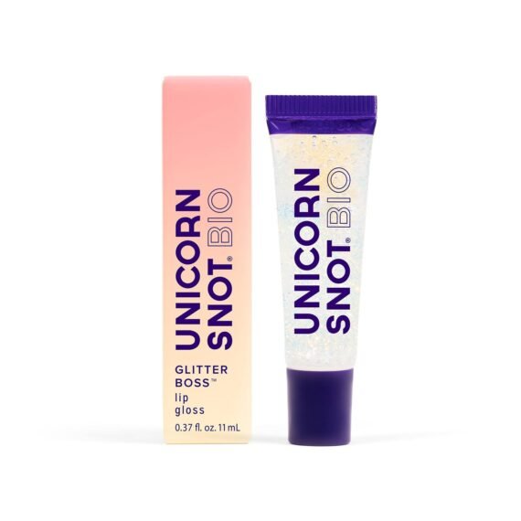 UNICORN SNOT Plant-Based Glitter Lip Gloss | Sparkly & Shimmer Lips for Christmas Glitter Makeup | Stocking Stuffers for Holiday Gift | Vegan & Cruelty Free 0.37 fl oz (BIO Nova)