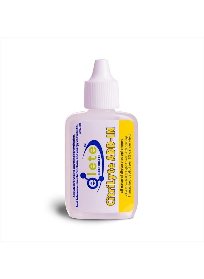 elete CitriLyte Electrolyte Add-in Hydration Drops | Sodium, Magnesium, Potassium & Trace Minerals | Slight Lemon Flavor | Cramp Relief | Transform Any Drink into a Sports Drink, 24.6 mL