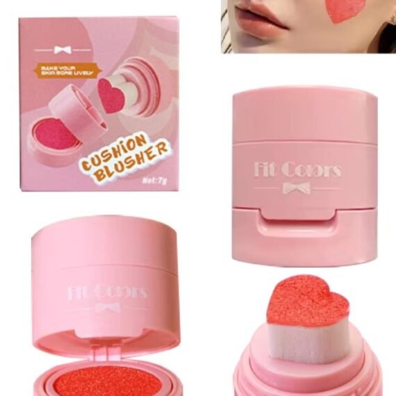 Cushion Blusher for Face Air Cushion Blush Natural Blusher for Cheeks Shimmer Face Highly Pigmented Blush Makeup Long lasting Loose Powder for Blush Eyeshadow and Lipstick 7g 03