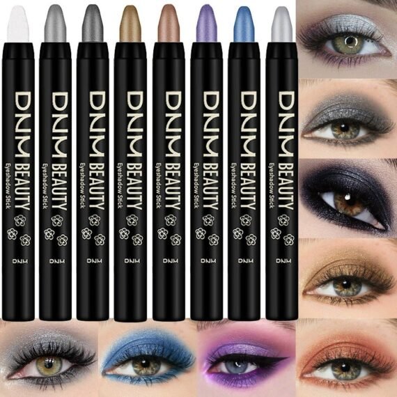 8Pcs Eye Shadow Sticks Set for Eyes Waterproof Matte, Champagne Pearl Taupe Bronze Cocoa Stone Putty Smoky Amethyst Shimmer Matte Eye shadow Stick Pencil Pen Bulk Palette Makeup 01